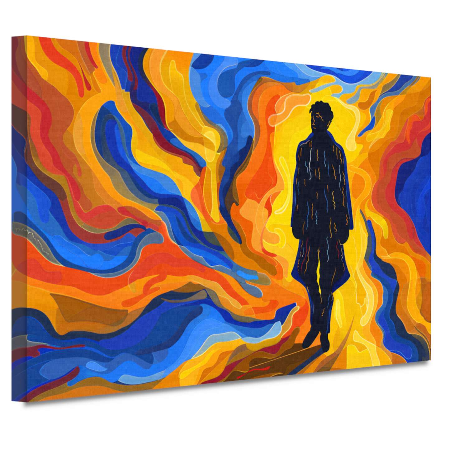 Portret van een Man met Kleurencirkel canvas