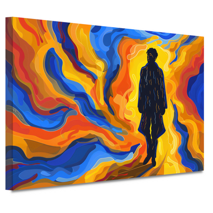 Portret van een Man met Kleurencirkel canvas