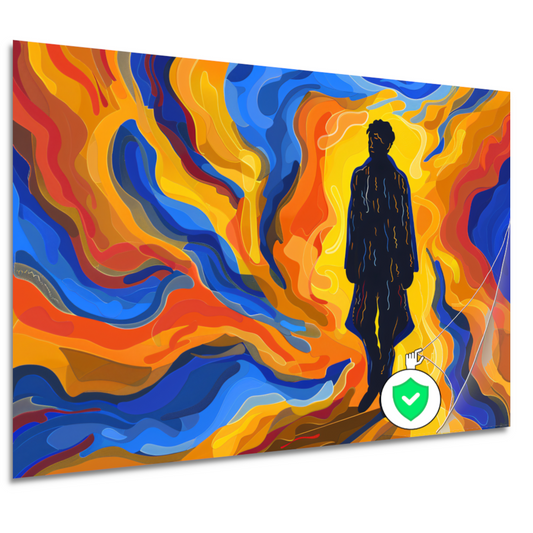 Portret van een Man met Kleurencirkel poster