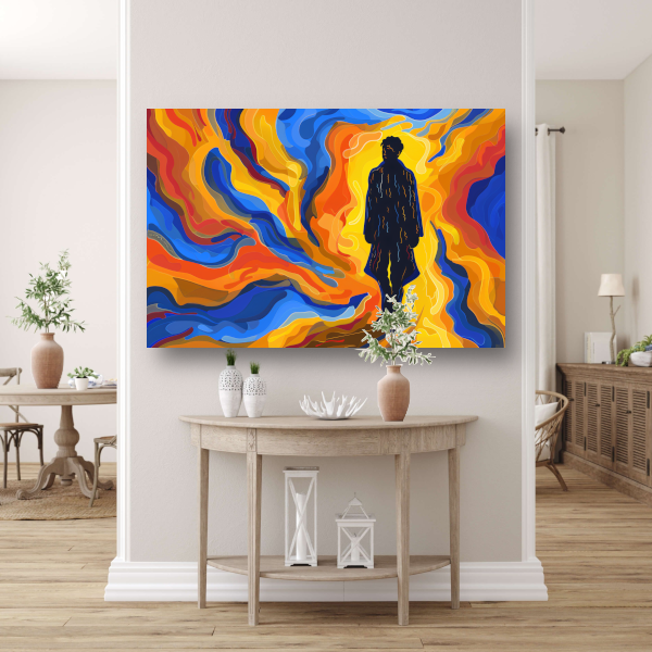 Portret van een Man met Kleurencirkel canvas