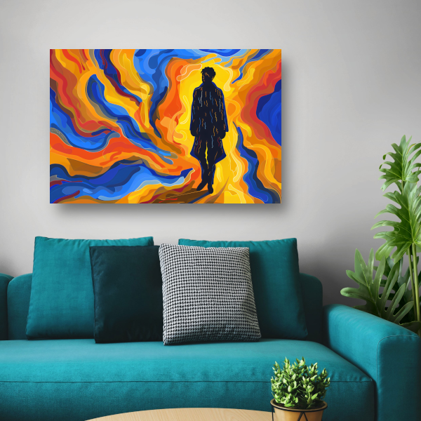 Portret van een Man met Kleurencirkel canvas