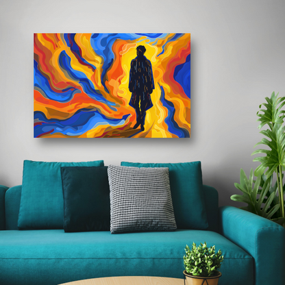 Portret van een Man met Kleurencirkel canvas