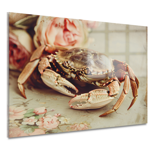 Stilleven met krab acrylglas