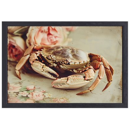 Stilleven met krab canvas met baklijst