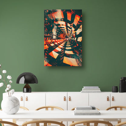 Dynamische Digitale Tunnel in Levendige Kleuren canvas met baklijst