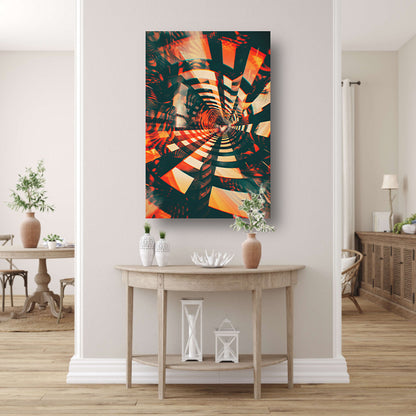 Dynamische Digitale Tunnel in Levendige Kleuren canvas met baklijst