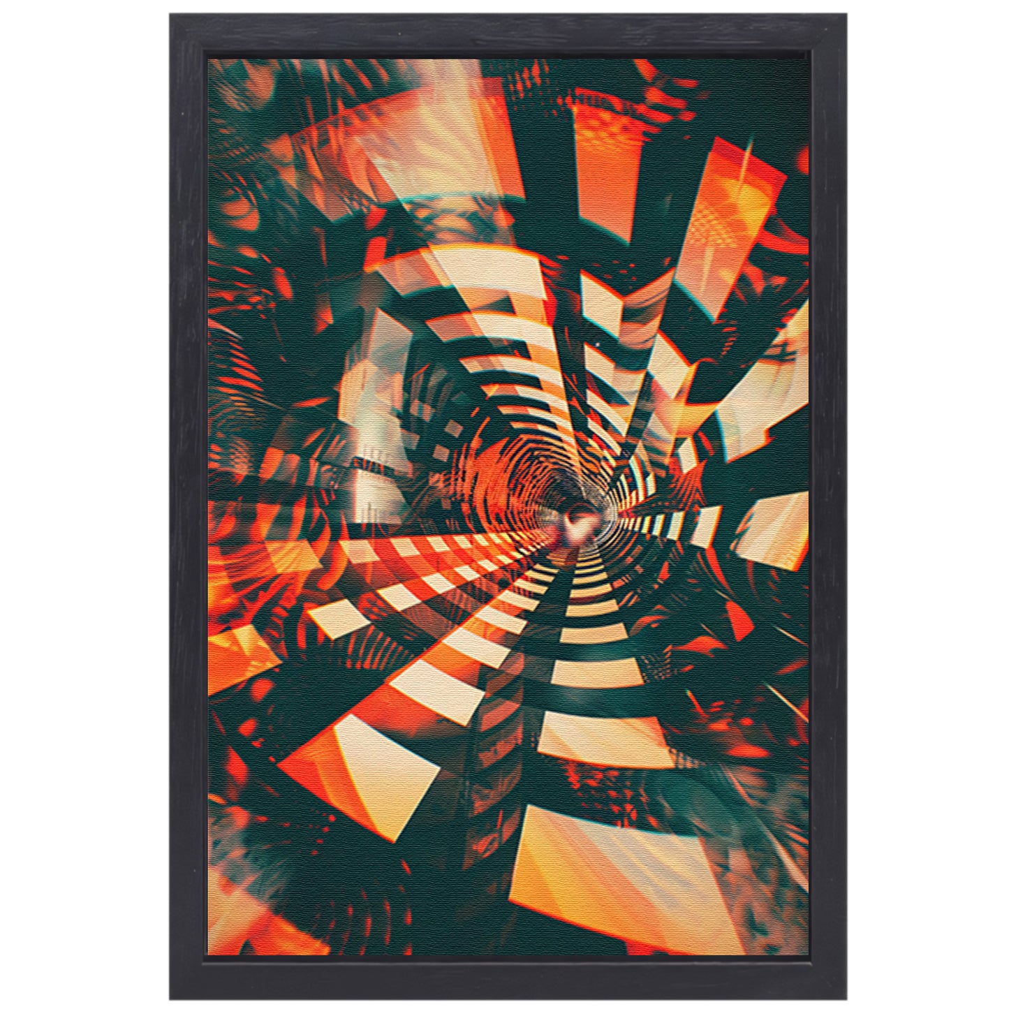 Dynamische Digitale Tunnel in Levendige Kleuren canvas met baklijst