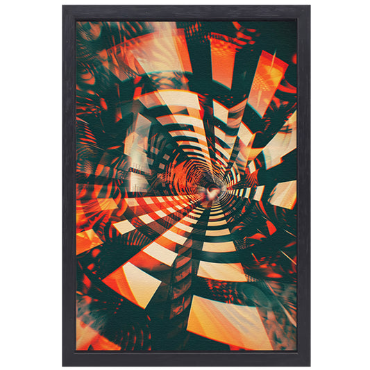 Dynamische Digitale Tunnel in Levendige Kleuren canvas met baklijst