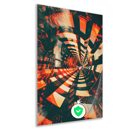 Dynamische Digitale Tunnel in Levendige Kleuren poster