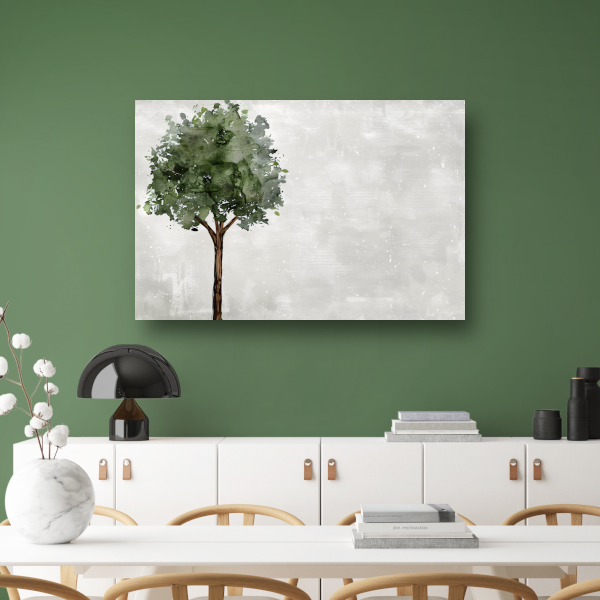 Eenzame boom abstracte kunst poster