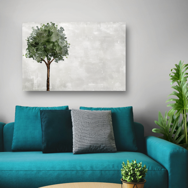 Eenzame boom abstracte kunst poster