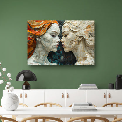 Gezichten van Mozaïek in Harmonische Symmetrie poster