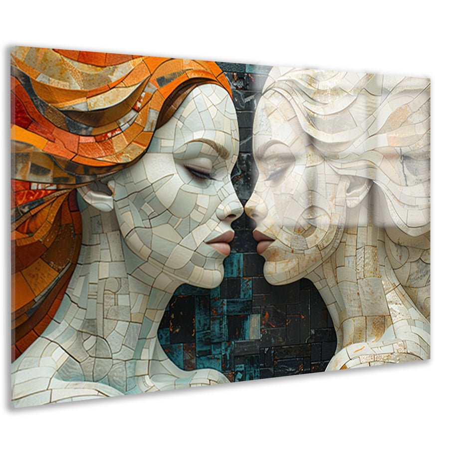 Gezichten van Mozaïek in Harmonische Symmetrie acrylglas