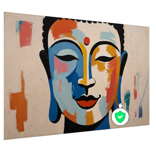 Serene Boeddha in Moderne Kleurenpracht poster