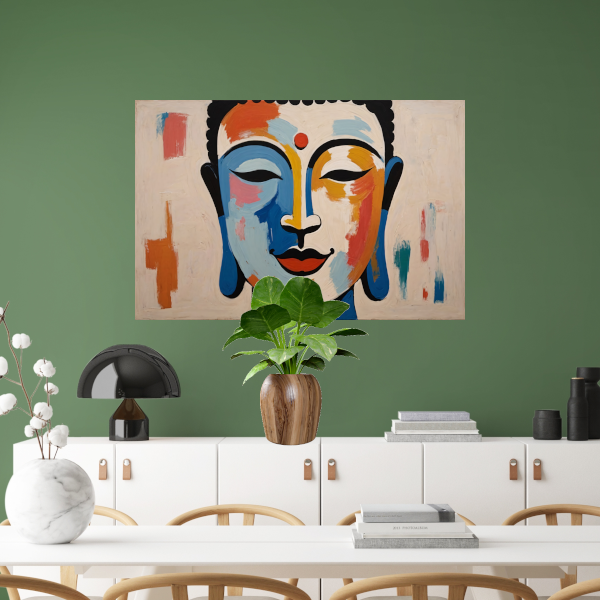 Serene Boeddha in Moderne Kleurenpracht poster