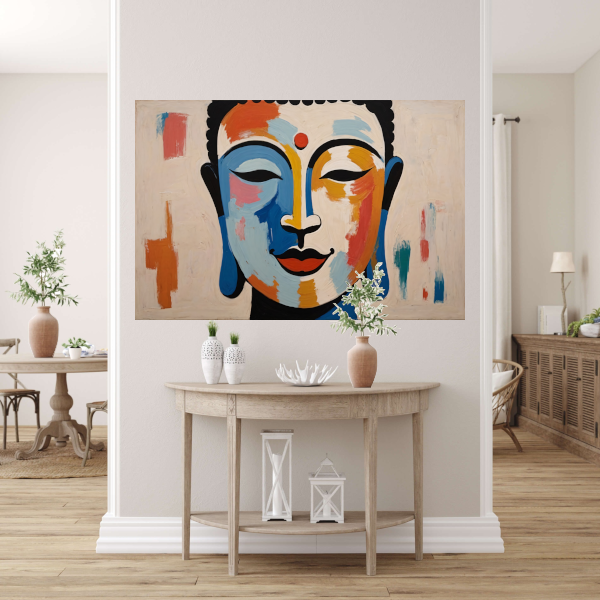 Serene Boeddha in Moderne Kleurenpracht poster