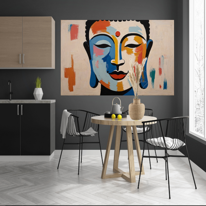Serene Boeddha in Moderne Kleurenpracht poster