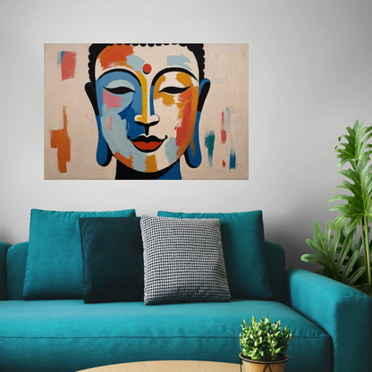 Serene Boeddha in Moderne Kleurenpracht poster