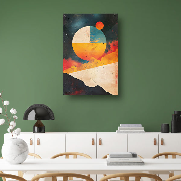 Abstracte Planeet Boven Bergen poster