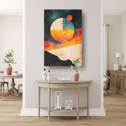 Abstracte Planeet Boven Bergen poster