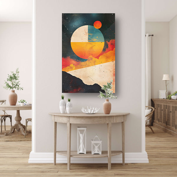 Abstracte Planeet Boven Bergen poster