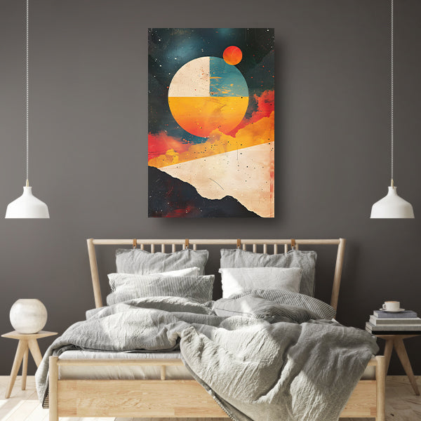 Abstracte Planeet Boven Bergen poster