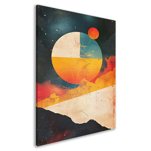Abstracte Planeet Boven Bergen canvas