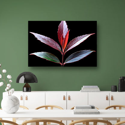 Minimalistisch Blad Zwart-Wit canvas