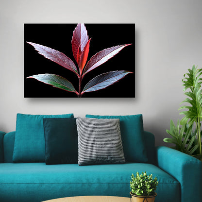 Minimalistisch Blad Zwart-Wit poster