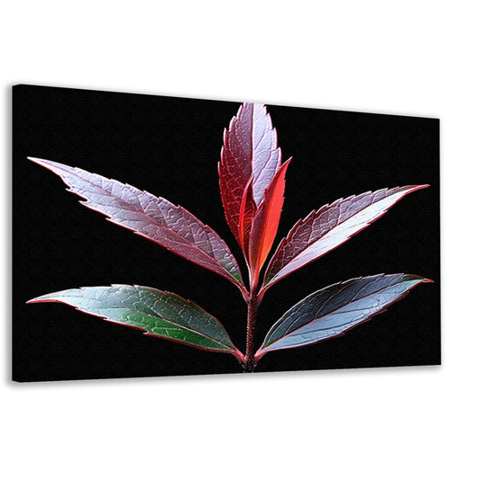 Minimalistisch Blad Zwart-Wit canvas