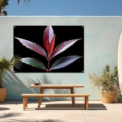 Minimalistisch Blad Zwart-Wit tuinposter
