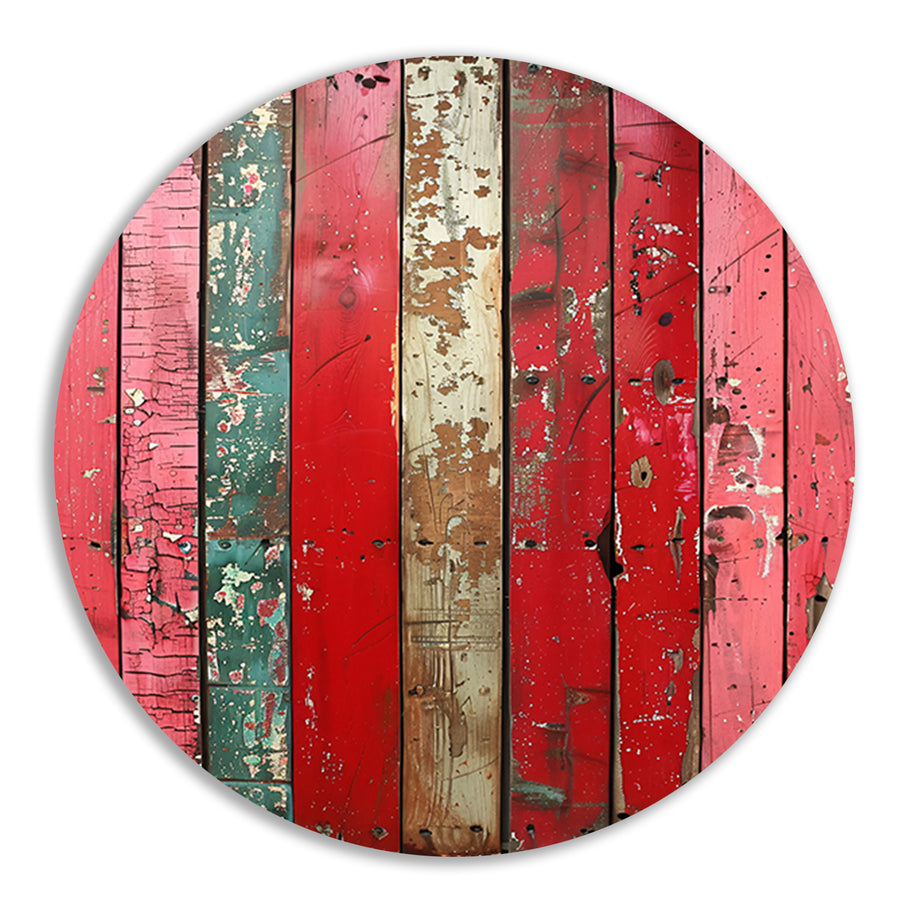 Abstract  met Verweerde Houten Planken aluminium muurcirkel