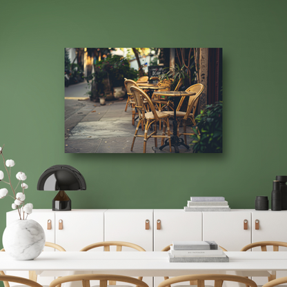 Minimalistische terrasstoelen canvas met baklijst