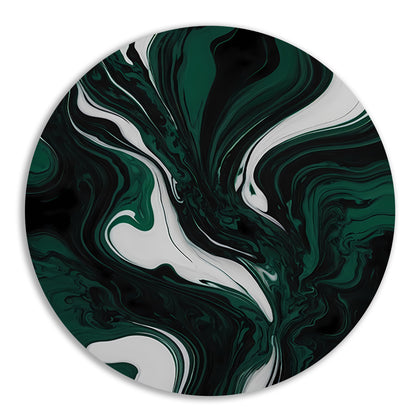 Abstracte Dans van Donkergroen en Wit forex muurcirkel