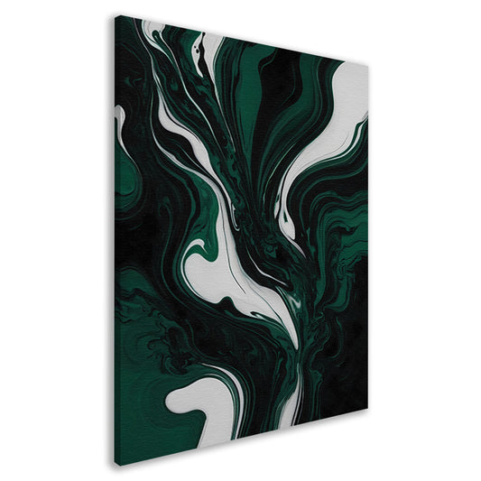 Abstracte Dans van Donkergroen en Wit canvas