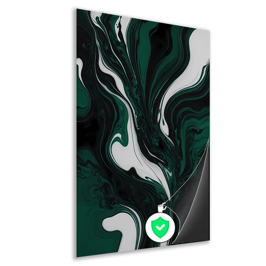 Abstracte Dans van Donkergroen en Wit poster