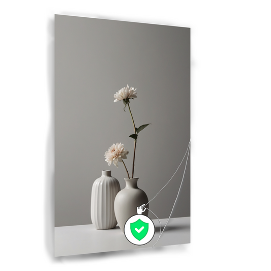 Minimalistische Vazen en Witte Bloemen Stilleven poster
