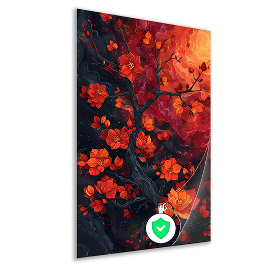 Kosmische Bloesemboom Kunstwerk poster