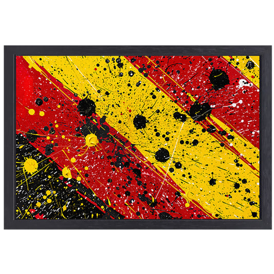 Abstracte dynamische kunst met kleurrijke spetters canvas met baklijst