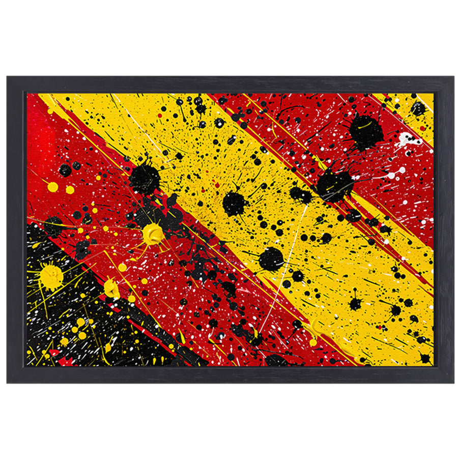 Abstracte dynamische kunst met kleurrijke spetters canvas met baklijst