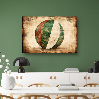Groen op wit: Abstracte compositie canvas met baklijst