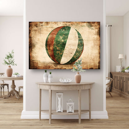 Groen op wit: Abstracte compositie canvas met baklijst