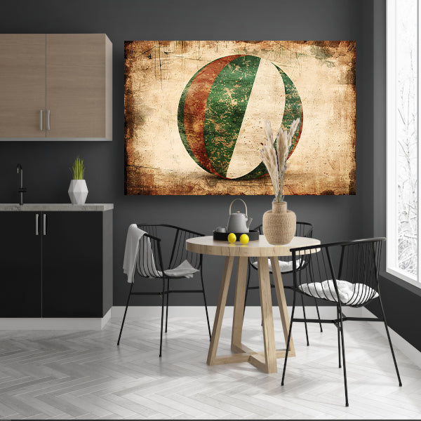 Groen op wit: Abstracte compositie canvas met baklijst
