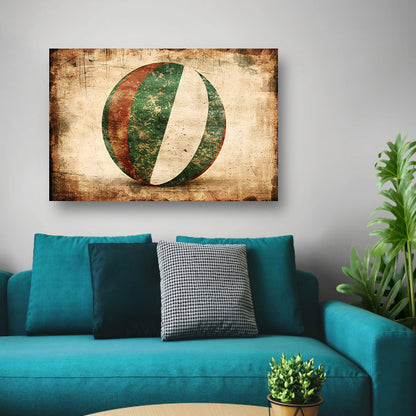 Groen op wit: Abstracte compositie canvas met baklijst