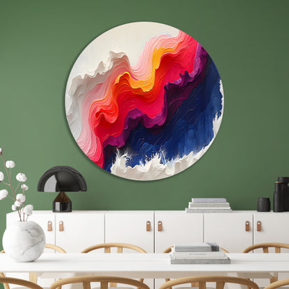 Abstracte kleurrijke golfvormen in kunst forex muurcirkel