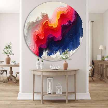 Abstracte kleurrijke golfvormen in kunst forex muurcirkel