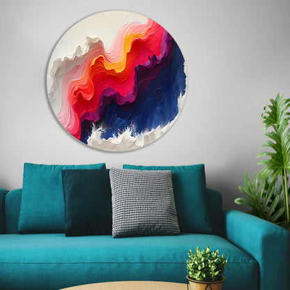 Abstracte kleurrijke golfvormen in kunst forex muurcirkel