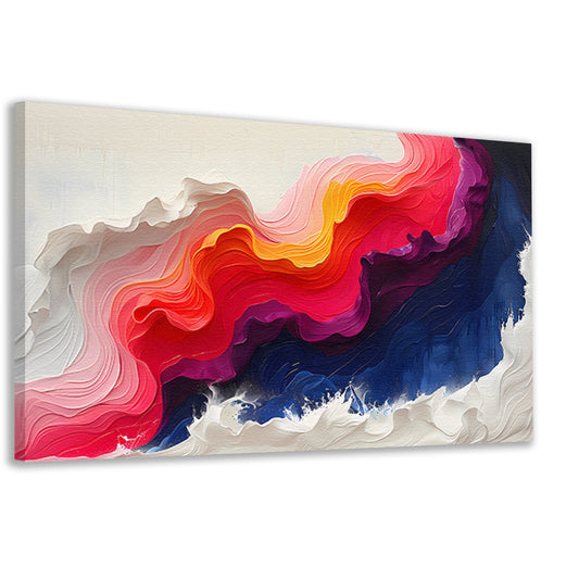 Abstracte kleurrijke golfvormen in kunst canvas