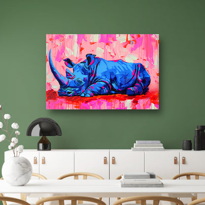 Abstract en kleurrijk schilderij van neushoorn acrylglas