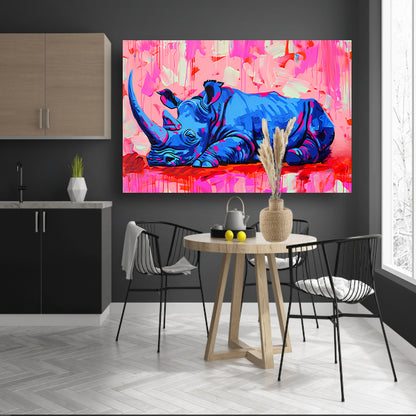 Abstract en kleurrijk schilderij van neushoorn acrylglas